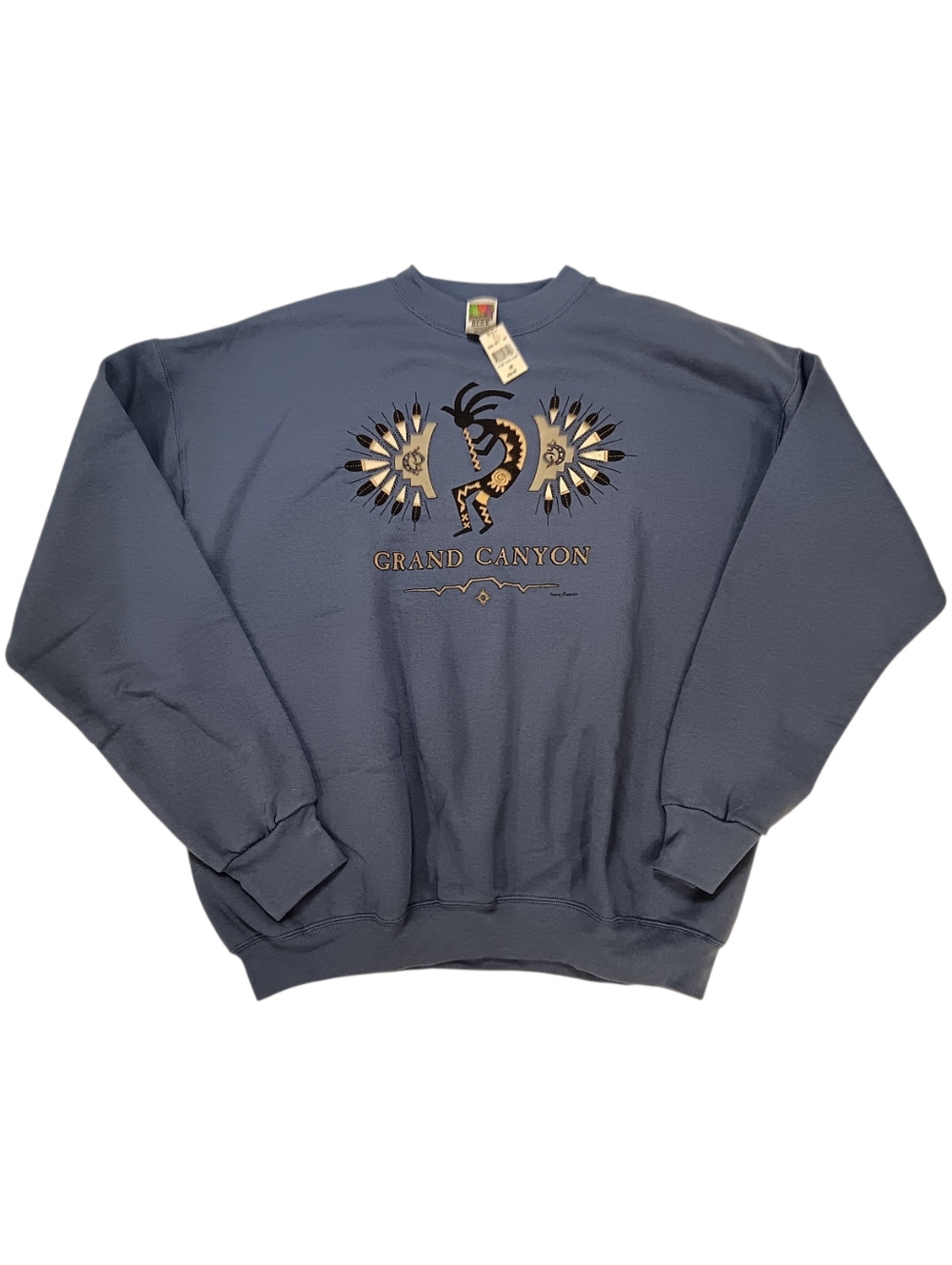 Vintage Blue Grand Canyon Kokopelli Aztec Graphic Crewneck - XXL - NWT